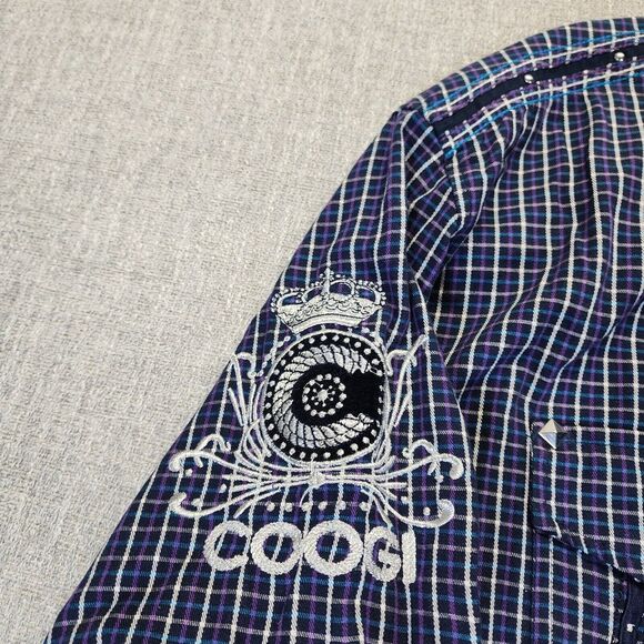 COOGI Button Up  Shirt Mens 4XL Multicolor Check Flannel - Picture 4 of 11